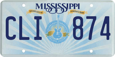 MS license plate CLI874