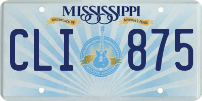 MS license plate CLI875