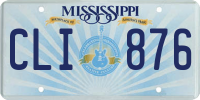 MS license plate CLI876