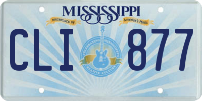 MS license plate CLI877