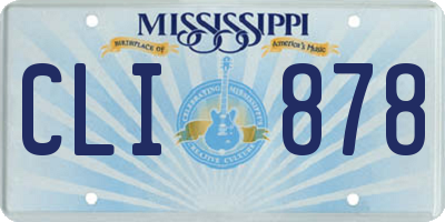 MS license plate CLI878