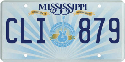 MS license plate CLI879