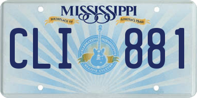 MS license plate CLI881