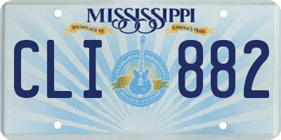 MS license plate CLI882