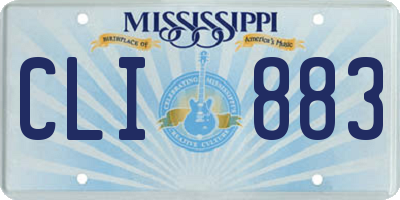 MS license plate CLI883