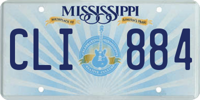 MS license plate CLI884