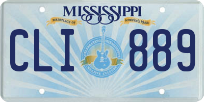 MS license plate CLI889