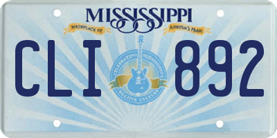MS license plate CLI892