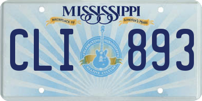 MS license plate CLI893