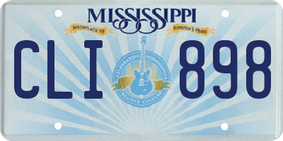 MS license plate CLI898