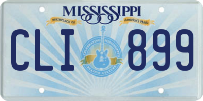 MS license plate CLI899