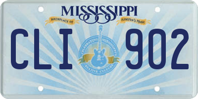 MS license plate CLI902