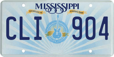 MS license plate CLI904