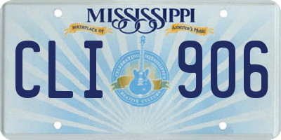 MS license plate CLI906