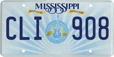 MS license plate CLI908