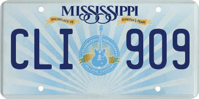 MS license plate CLI909