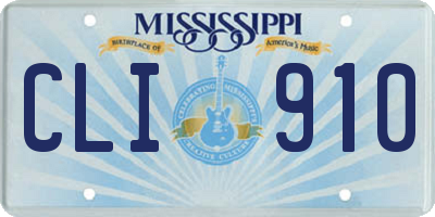 MS license plate CLI910