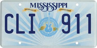 MS license plate CLI911