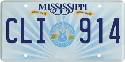 MS license plate CLI914