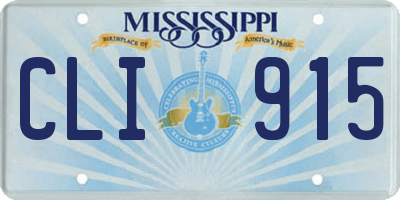 MS license plate CLI915