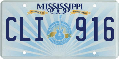 MS license plate CLI916