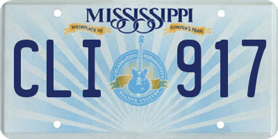 MS license plate CLI917