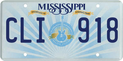 MS license plate CLI918