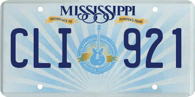 MS license plate CLI921