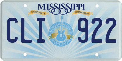 MS license plate CLI922