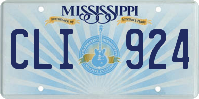MS license plate CLI924