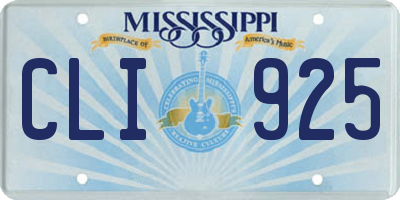 MS license plate CLI925