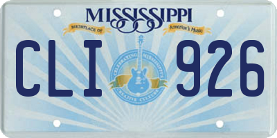 MS license plate CLI926
