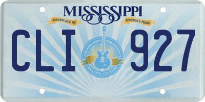 MS license plate CLI927