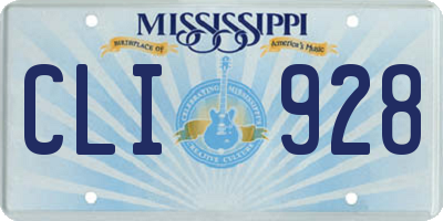MS license plate CLI928