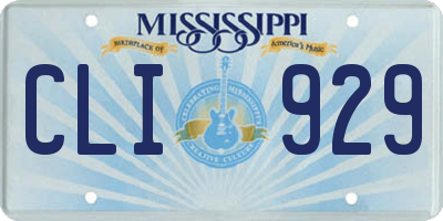 MS license plate CLI929