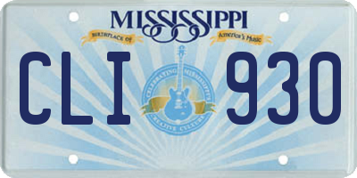 MS license plate CLI930