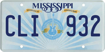 MS license plate CLI932
