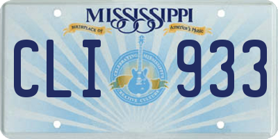 MS license plate CLI933