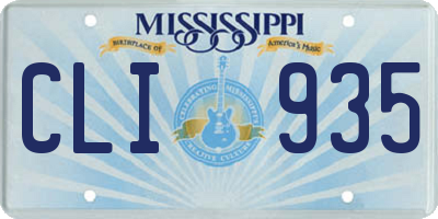 MS license plate CLI935