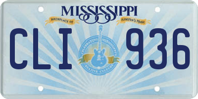 MS license plate CLI936