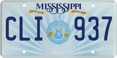 MS license plate CLI937