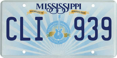 MS license plate CLI939