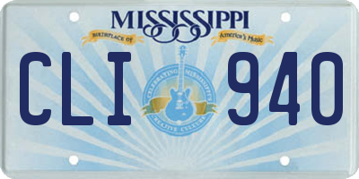MS license plate CLI940