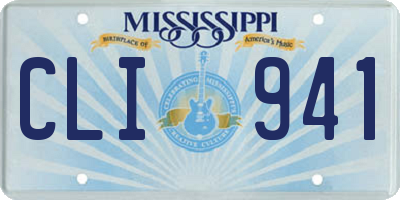 MS license plate CLI941