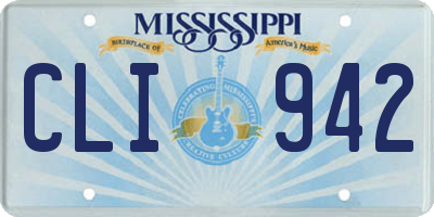 MS license plate CLI942