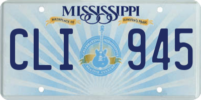 MS license plate CLI945