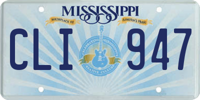 MS license plate CLI947