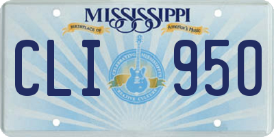 MS license plate CLI950