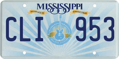 MS license plate CLI953