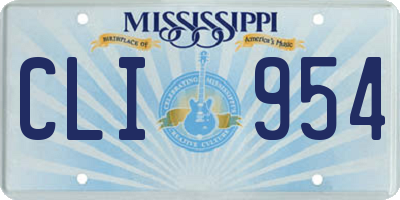 MS license plate CLI954